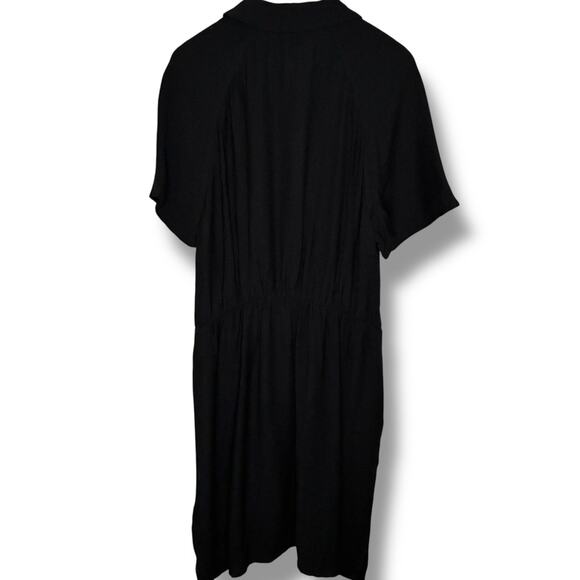 Chico's Dress NWT Womens Size 3.5 (18) $109 Textured Tie Waist Black Pockets - Picture 3 of 9